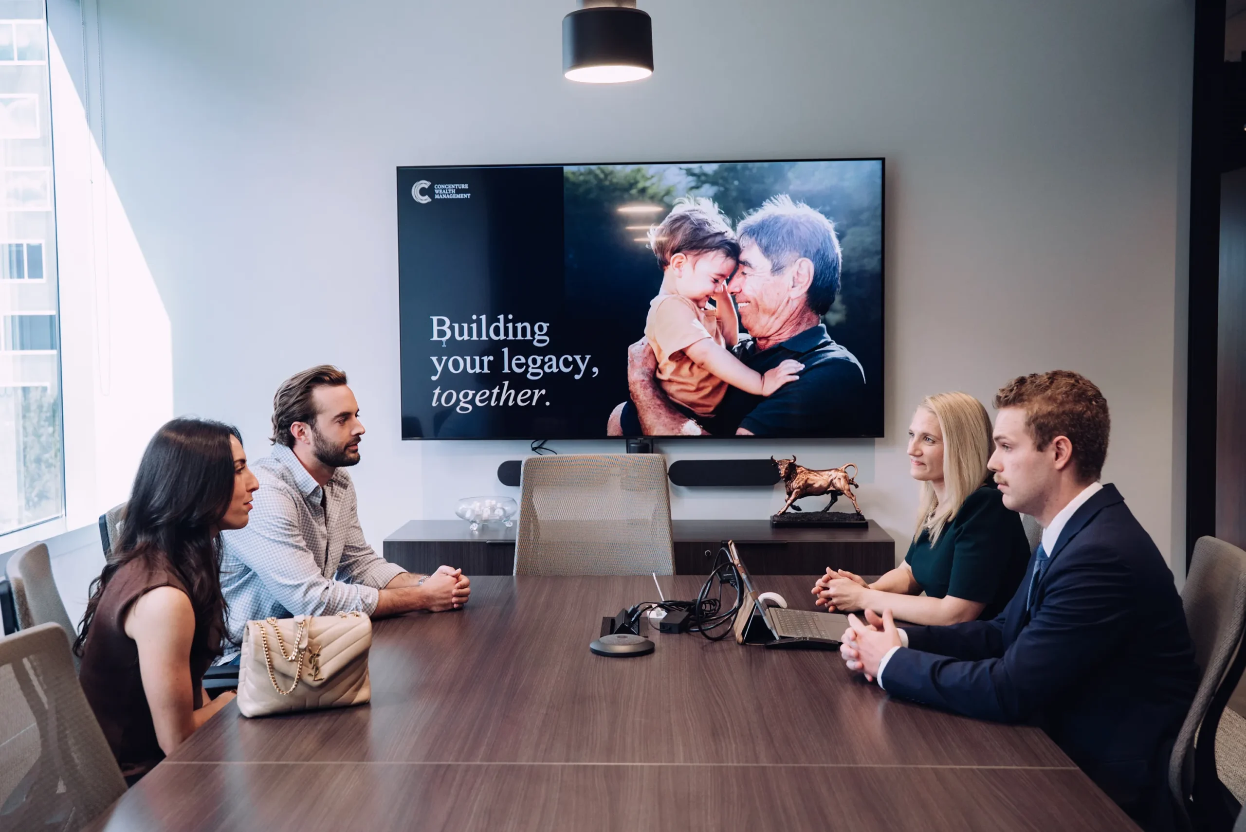Investment management meeting focused on building long-term wealth and family legacy
